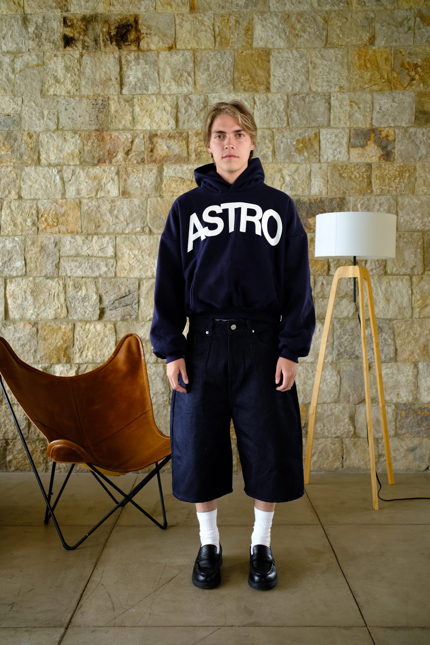 Basics V2 - Deep Navy Hoodie Boxy Fit - imagen 7