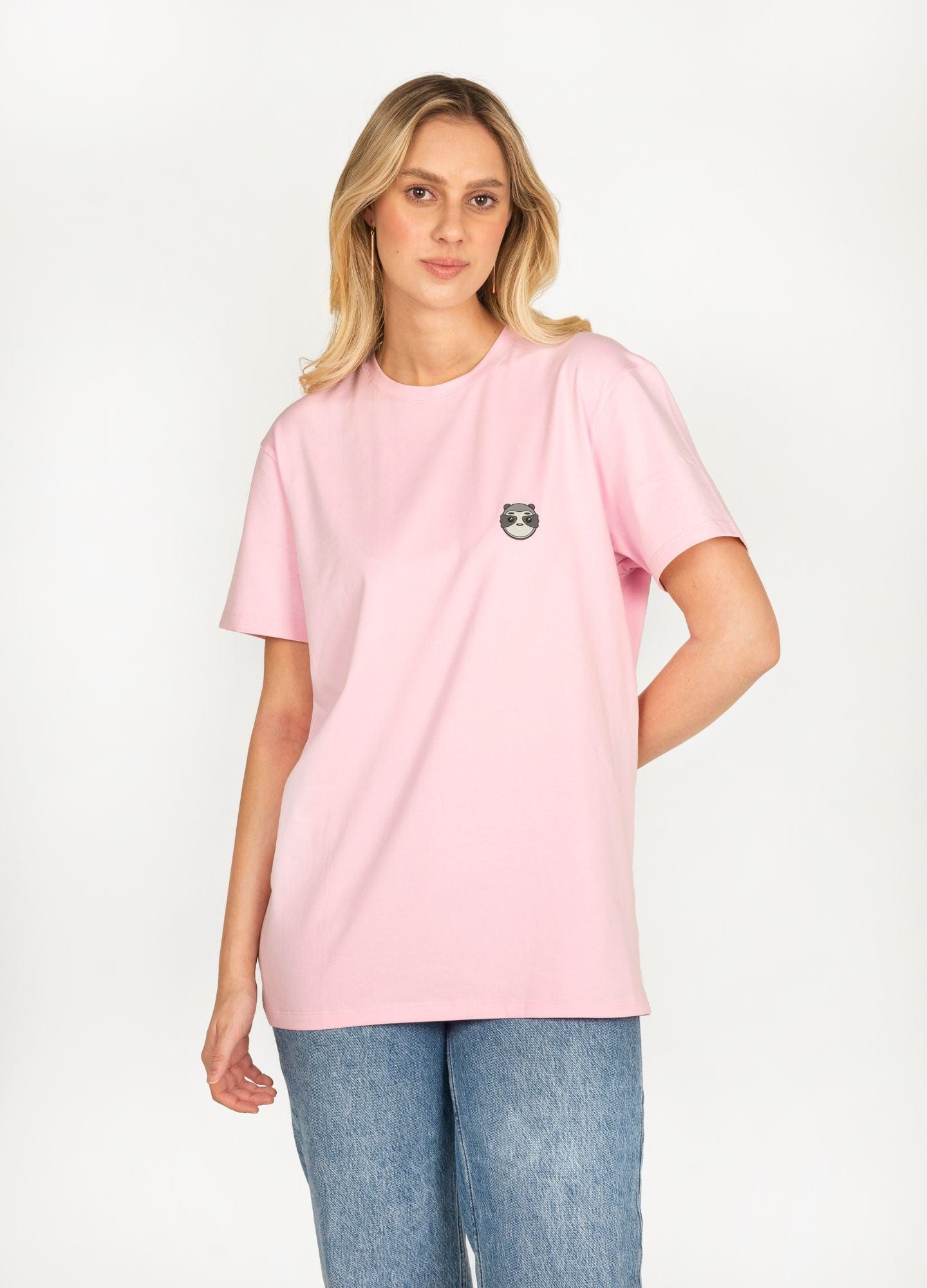 Basic Perezoso Camiseta Regular – Rosa - imagen 4