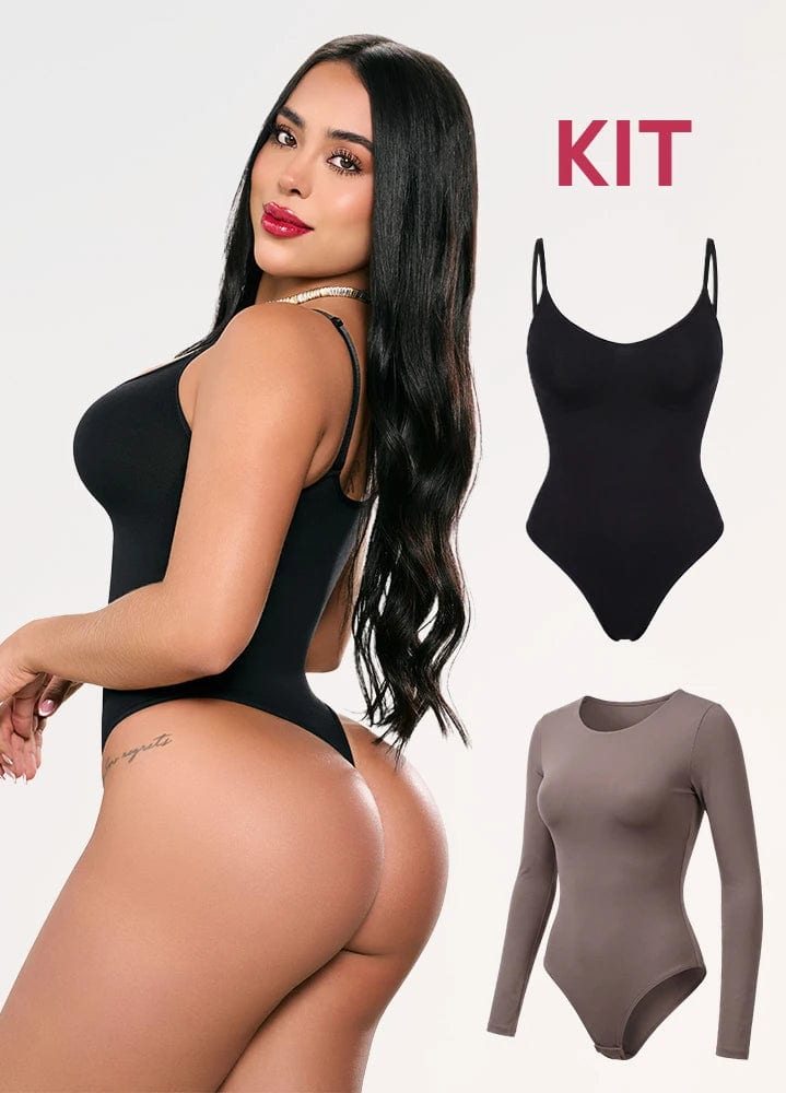Kit 2 Bodys: Tanga Seamless y Manga Larga | Salome 5601 + 5008 | Ant 7001 + 03L5 - imagen 3