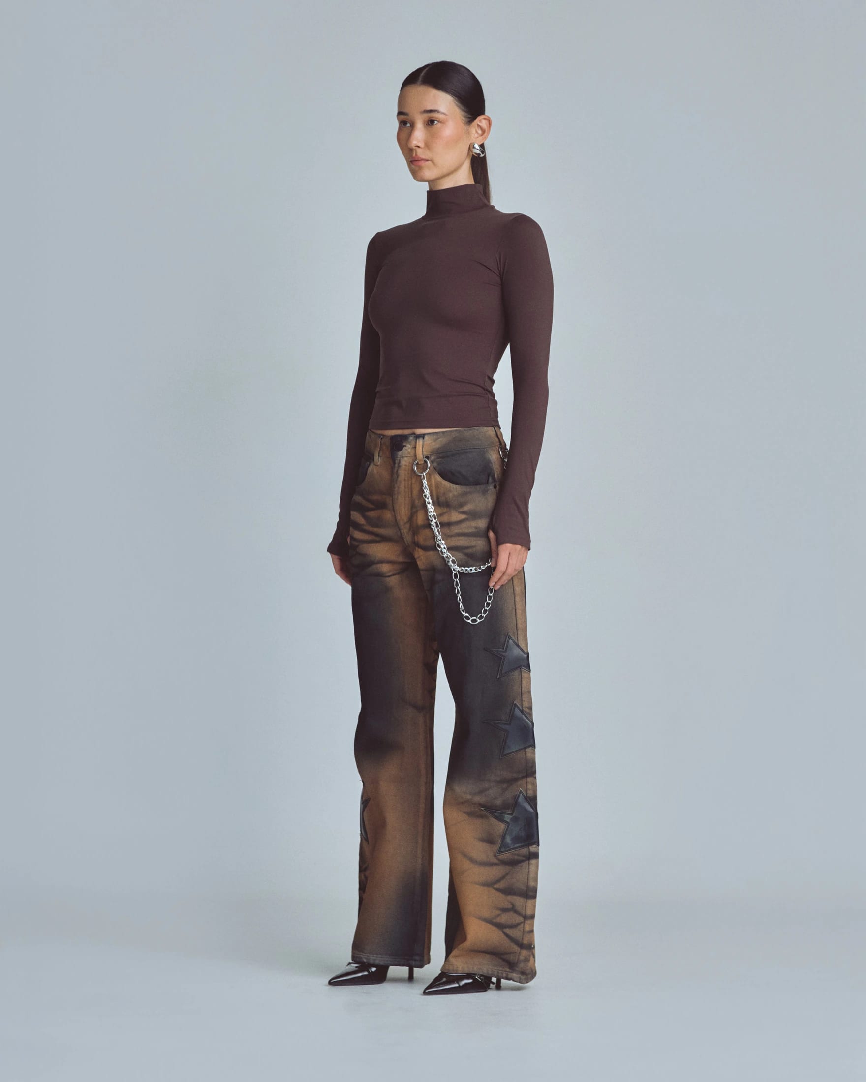 W Basics Ultra Slim Fit Tall Neck Long Sleeve Brown - imagen 5