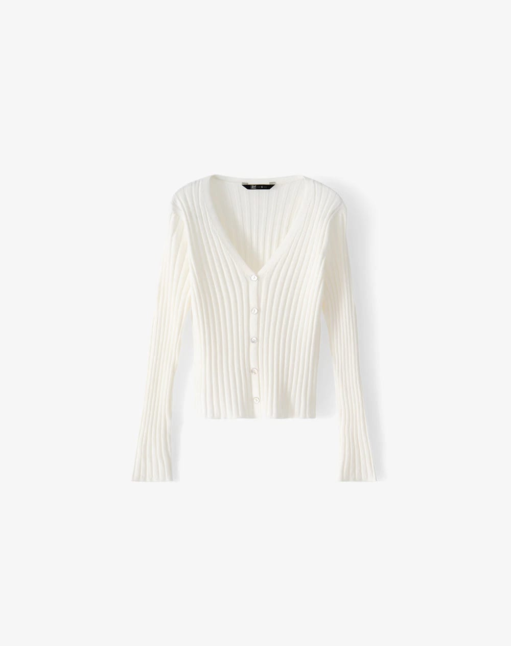 Suéter slim rib blanco mujer - imagen 1
