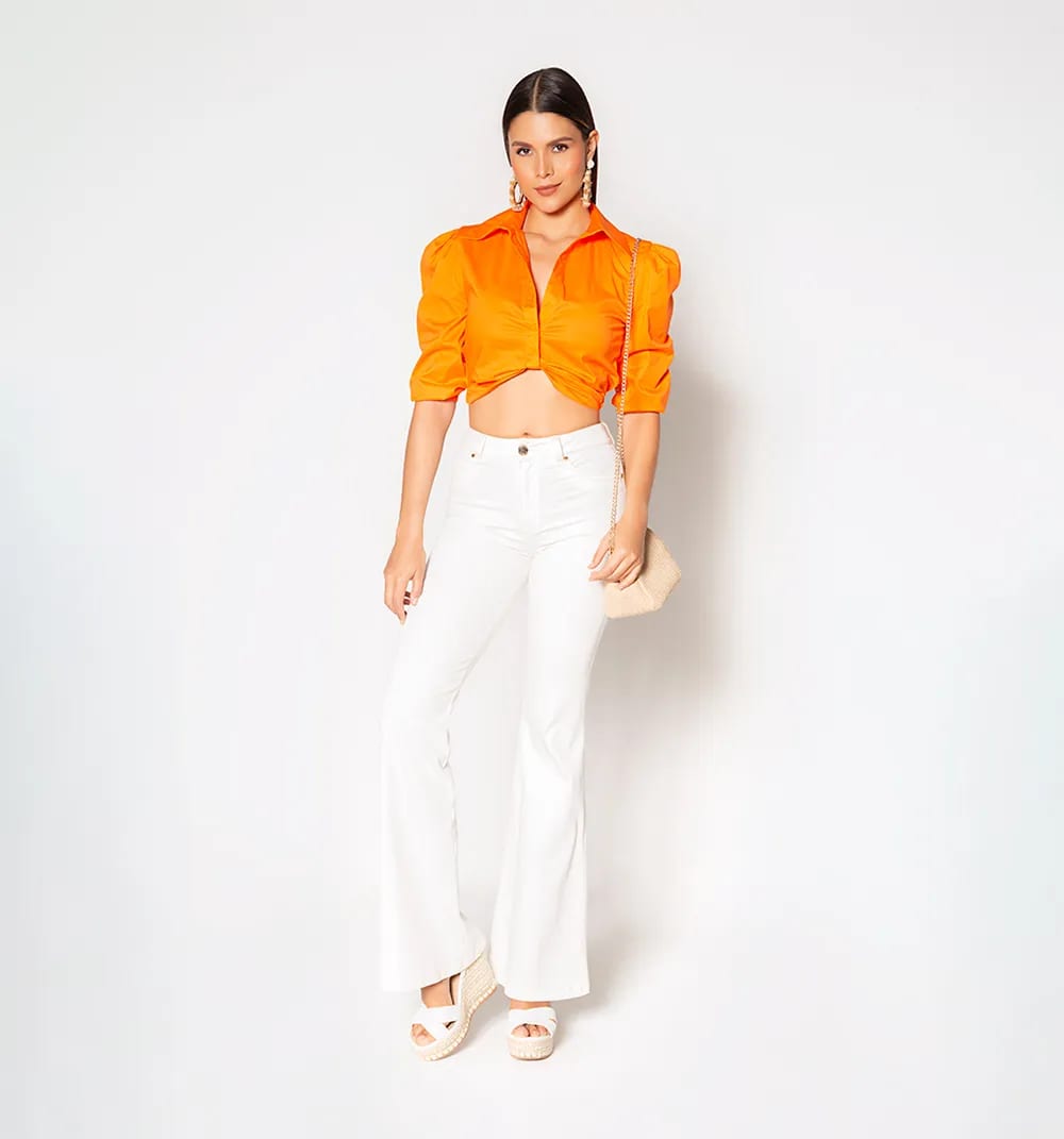 Crop tipo camisero  manga 3/4 - imagen 13