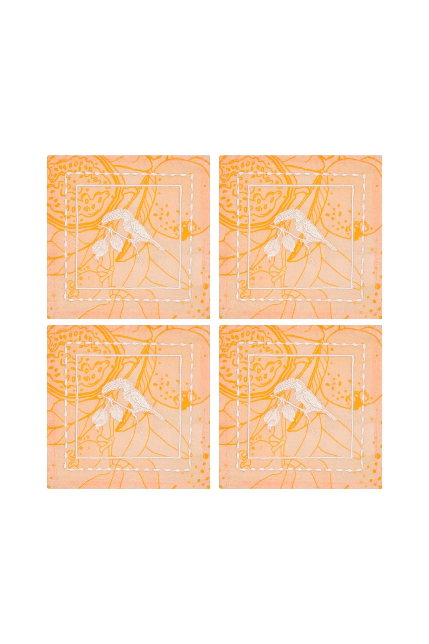 Guava Linen Cocktail Napkins Set of 4 / Orange - imagen 1