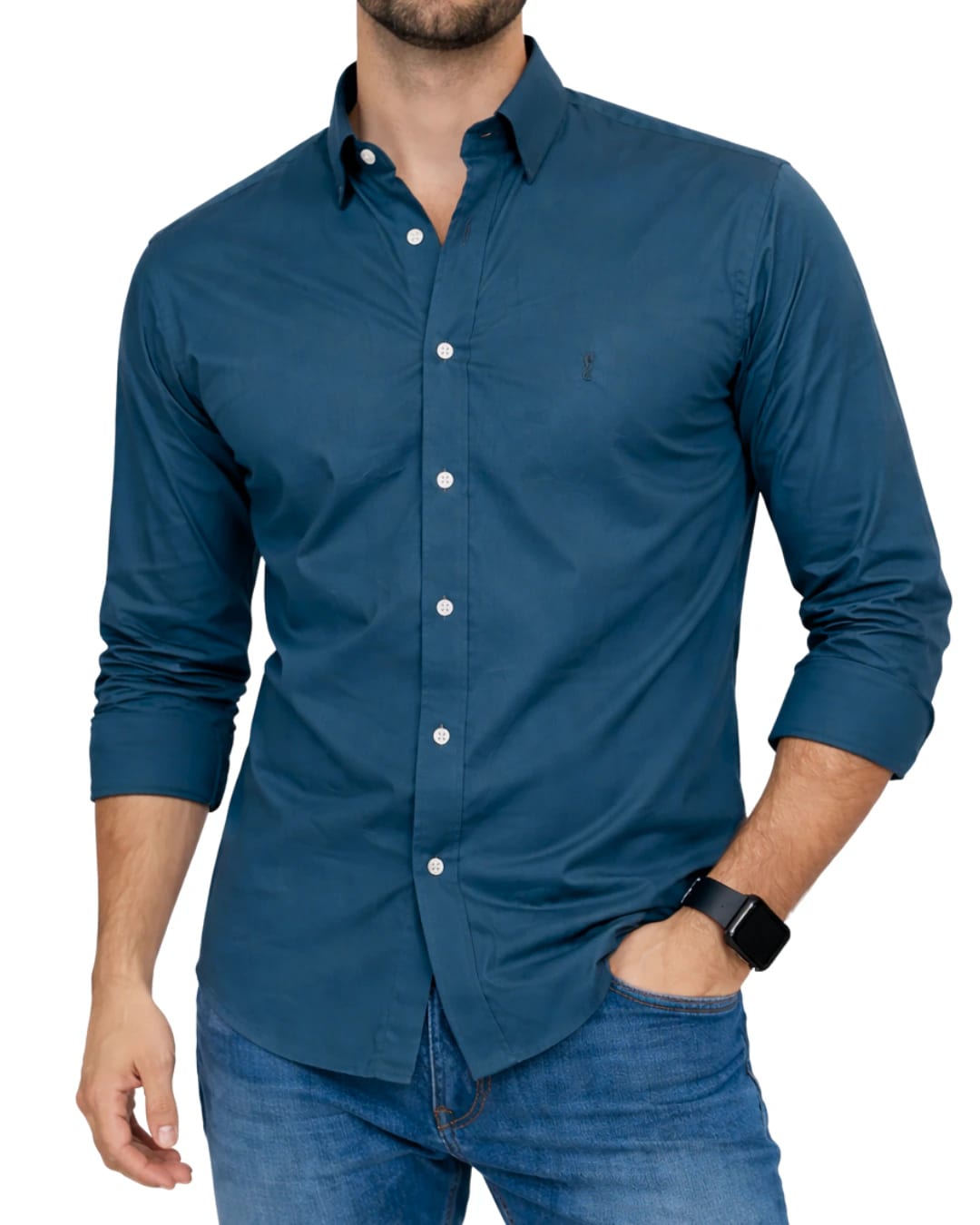 Camisa Berlin Manga Larga Azul Profundo - imagen 2