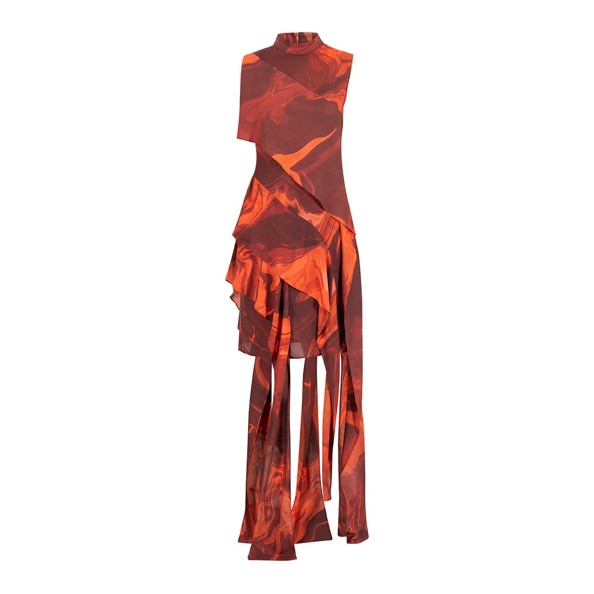 VESTIDO DE VOLANTES ESTAMPADO - imagen 2