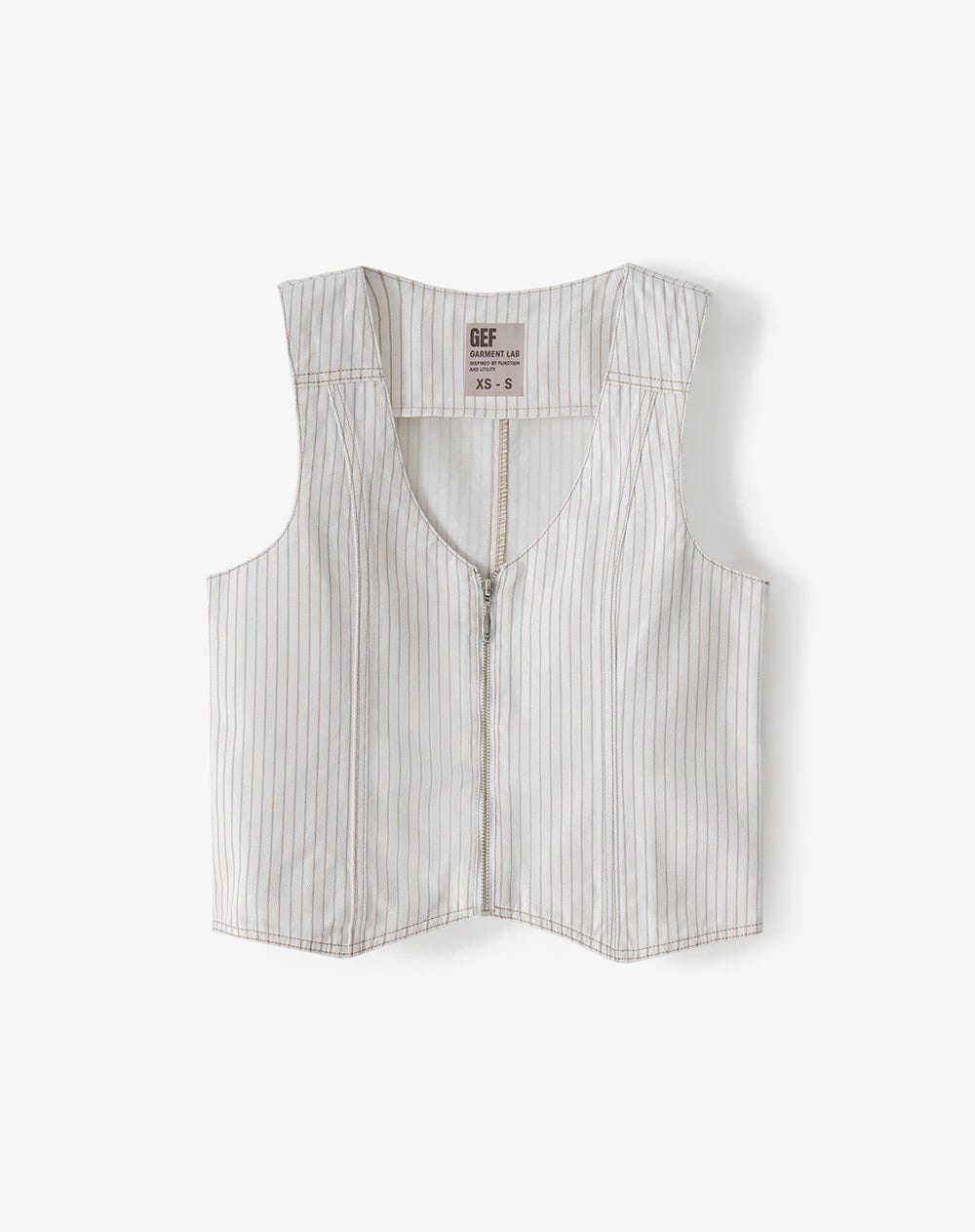 Chaleco denim crudo rayas mujer - imagen 6