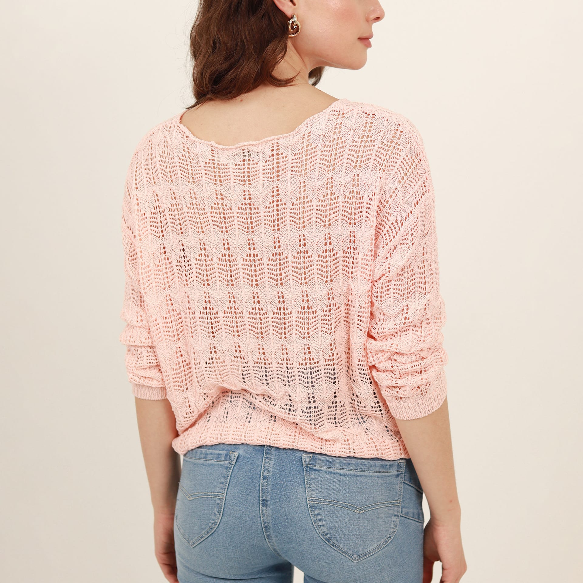Sweater cuello redondo manga larga con textura - imagen 6