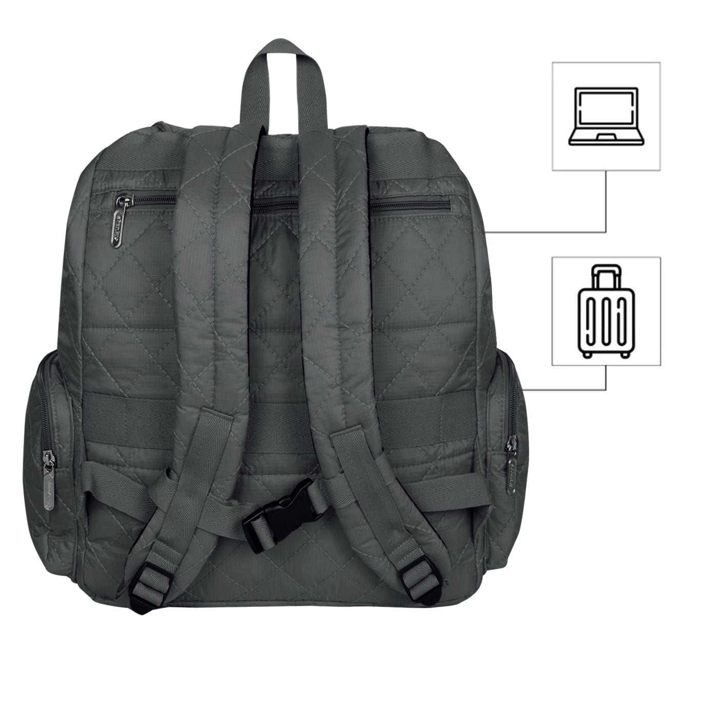 Morral Mochilero Pequeno Puffer Gris - imagen 4