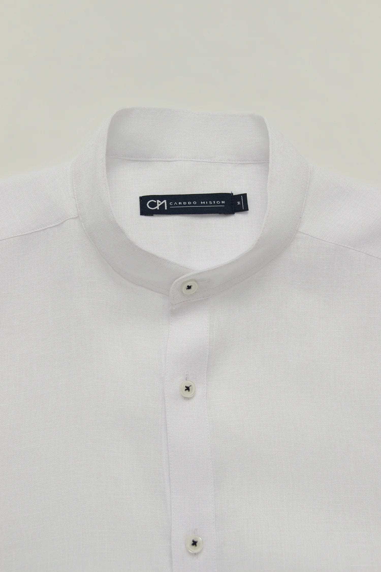 Camisa Cuello Mao Lino Blanco - imagen 2