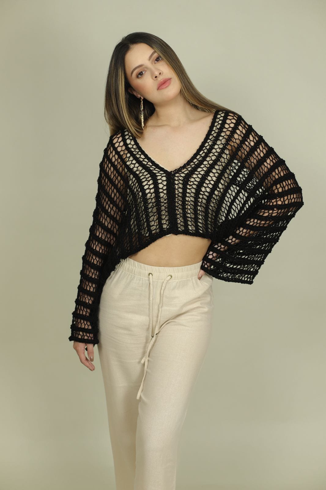 Crochet Cover Up - Black - imagen 2