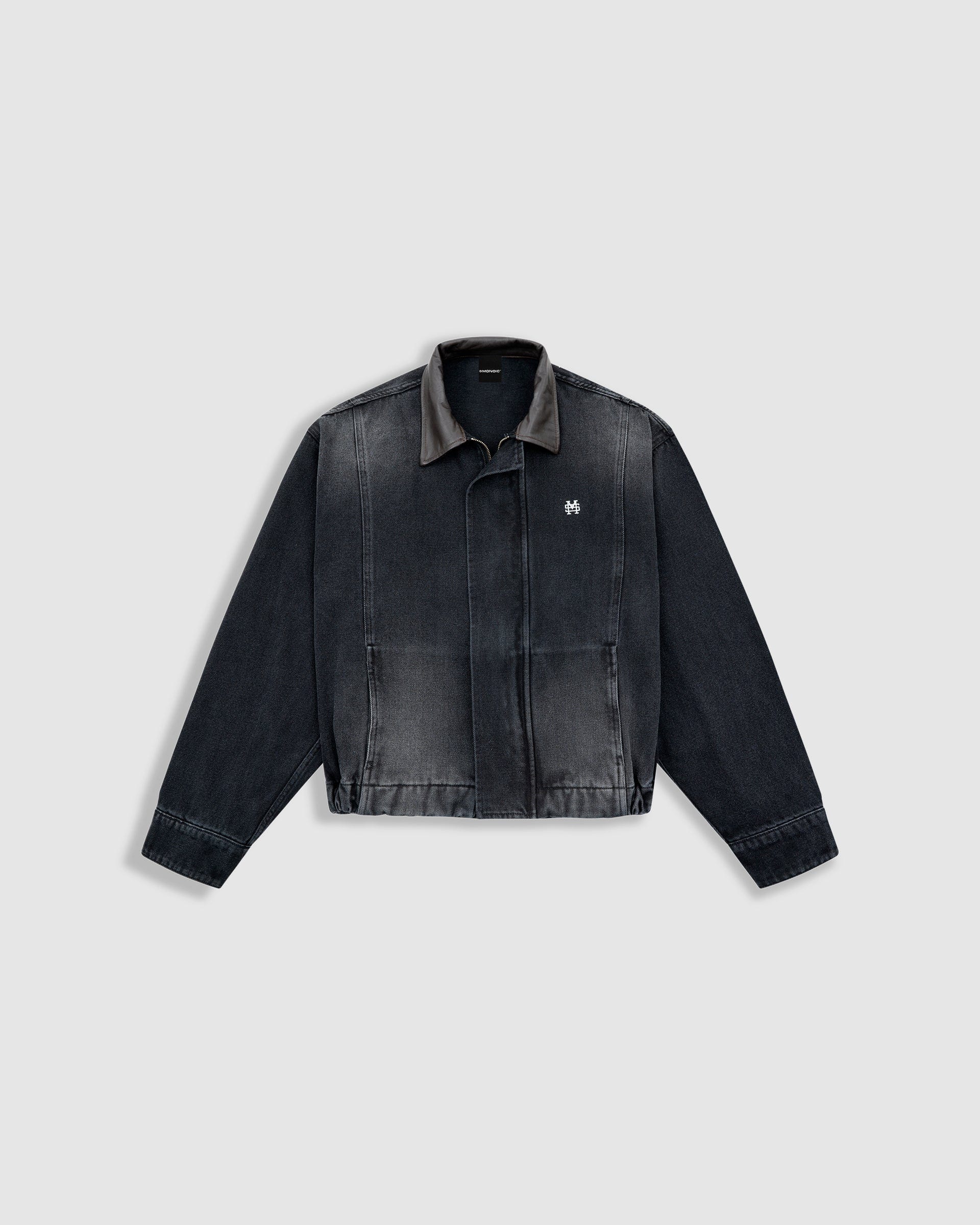 Aviator Denim Jacket - Negro Desgastado - imagen 1