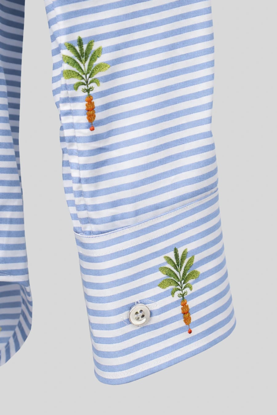 Men's cotton shirt striped orfeo light blue - imagen 3