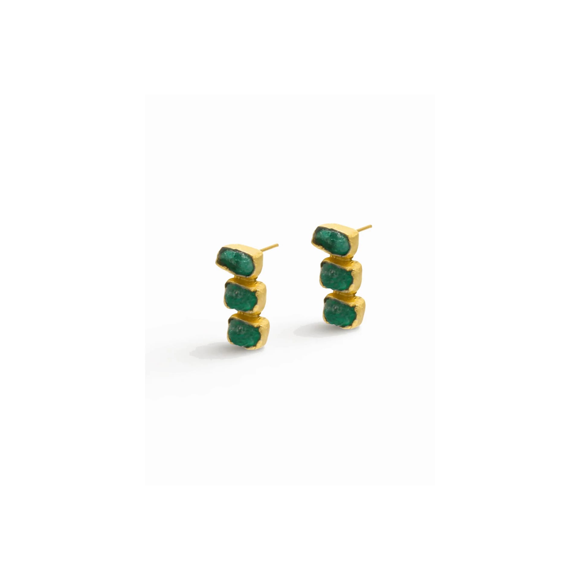 ARETES MAYA 3 PIEDRAS - imagen 1