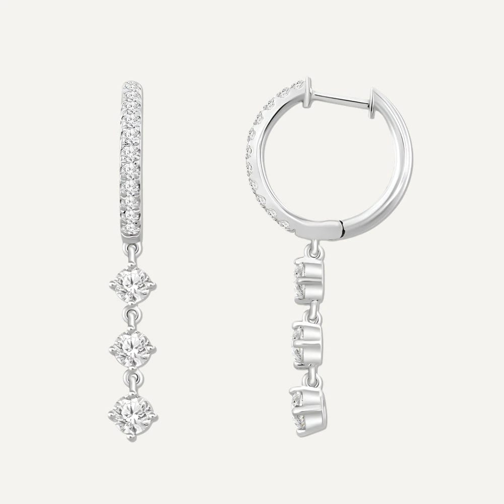 Arete Huggie 3 piedras - imagen 6