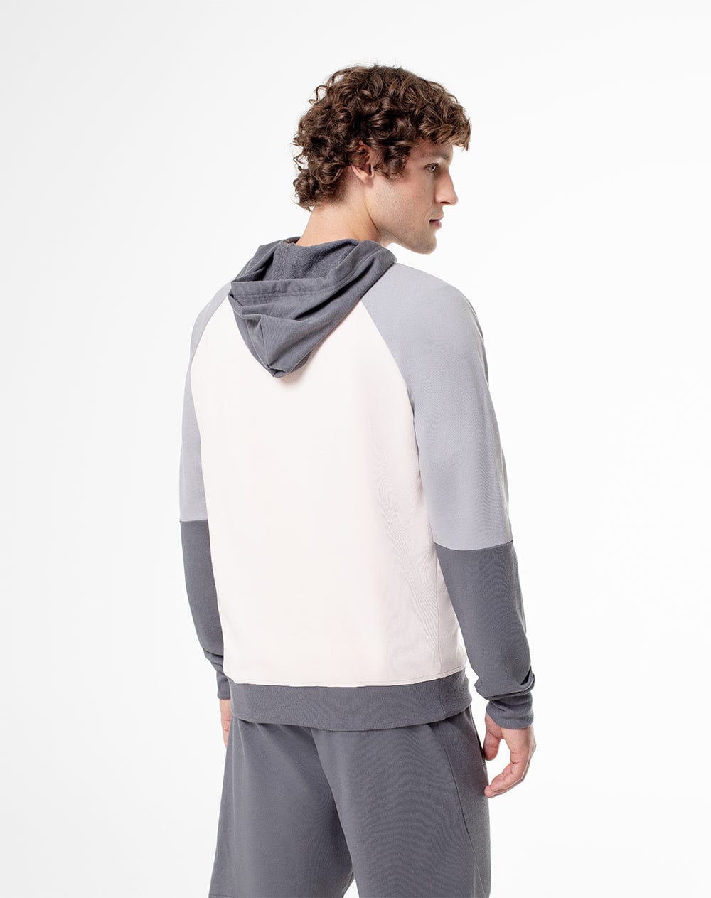 Buzo relax tipo hoddie algodón gris hombre - imagen 2