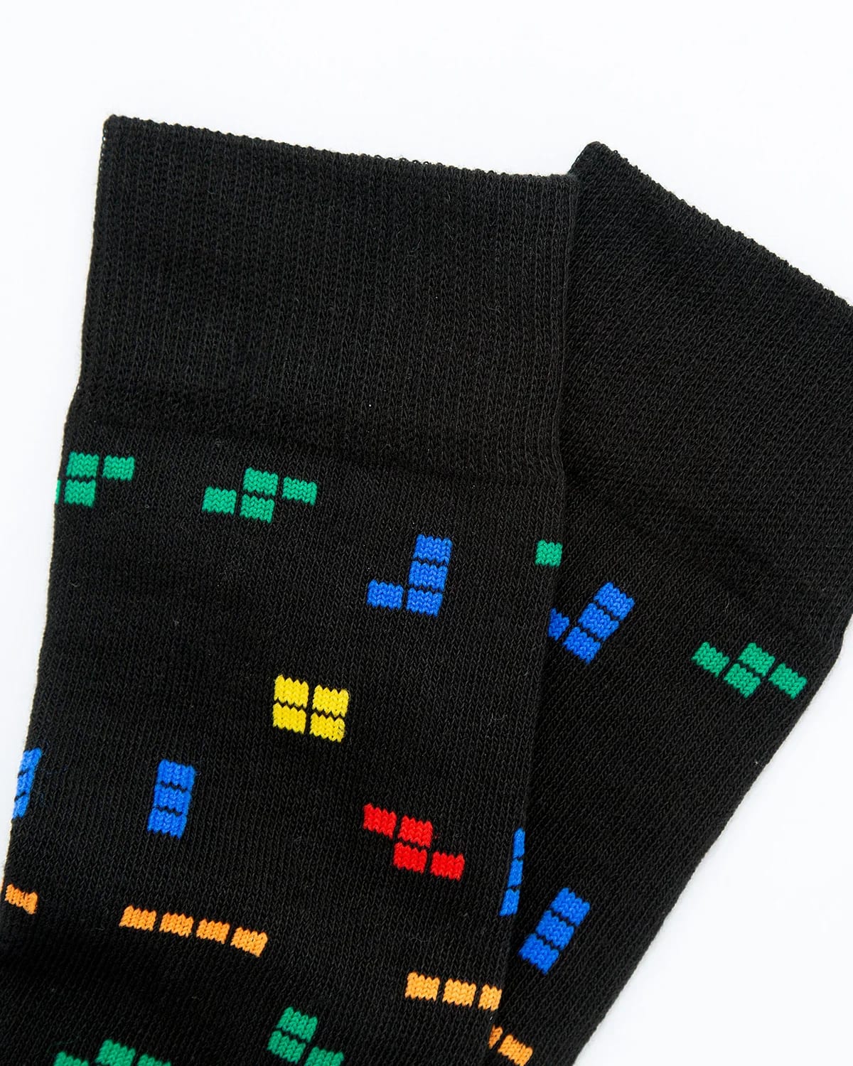 Medias Algodón Estampado Tetris - Fondo Negro - imagen 4