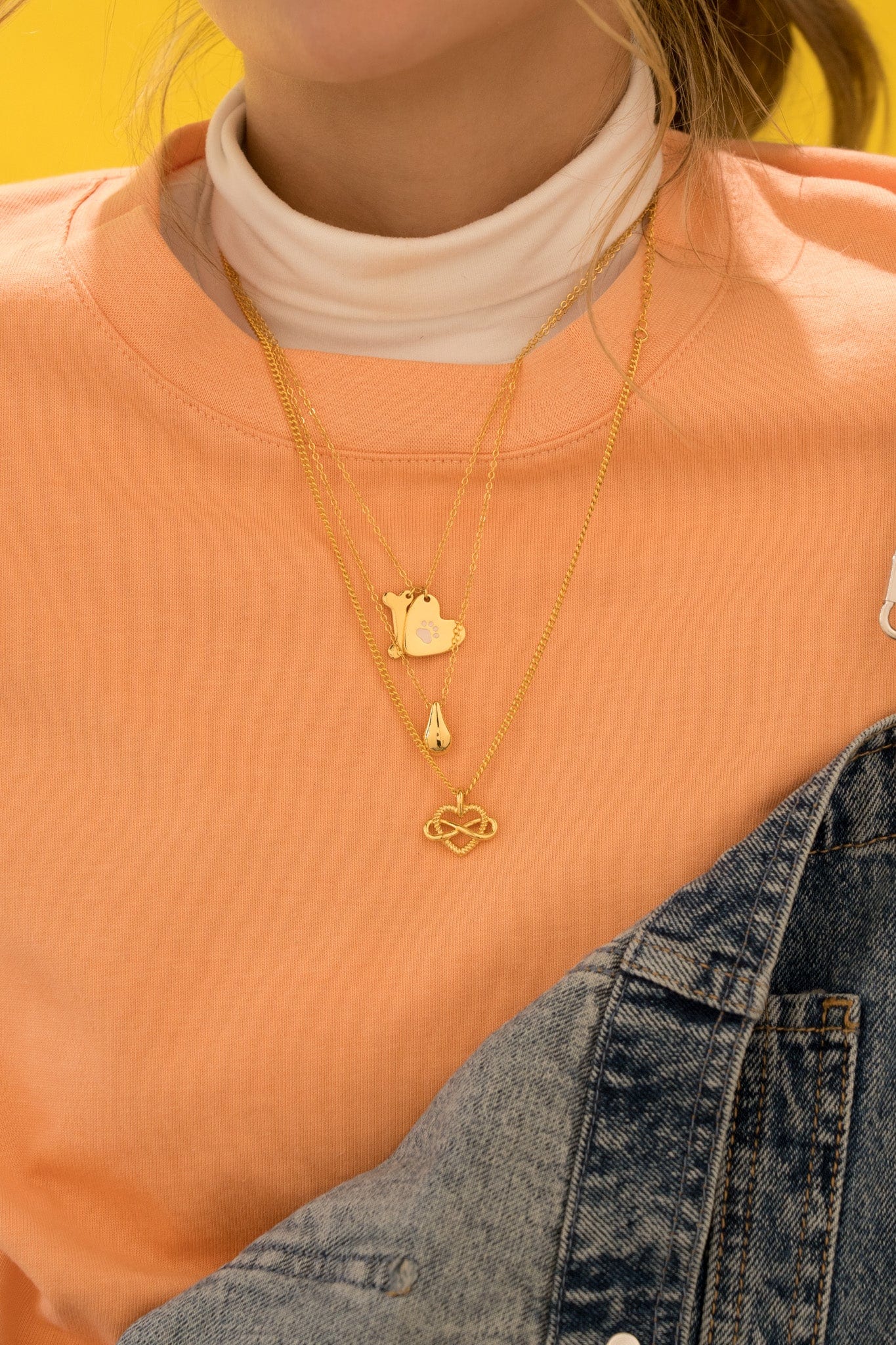 Collar Corazón Huella + Aretes - imagen 3