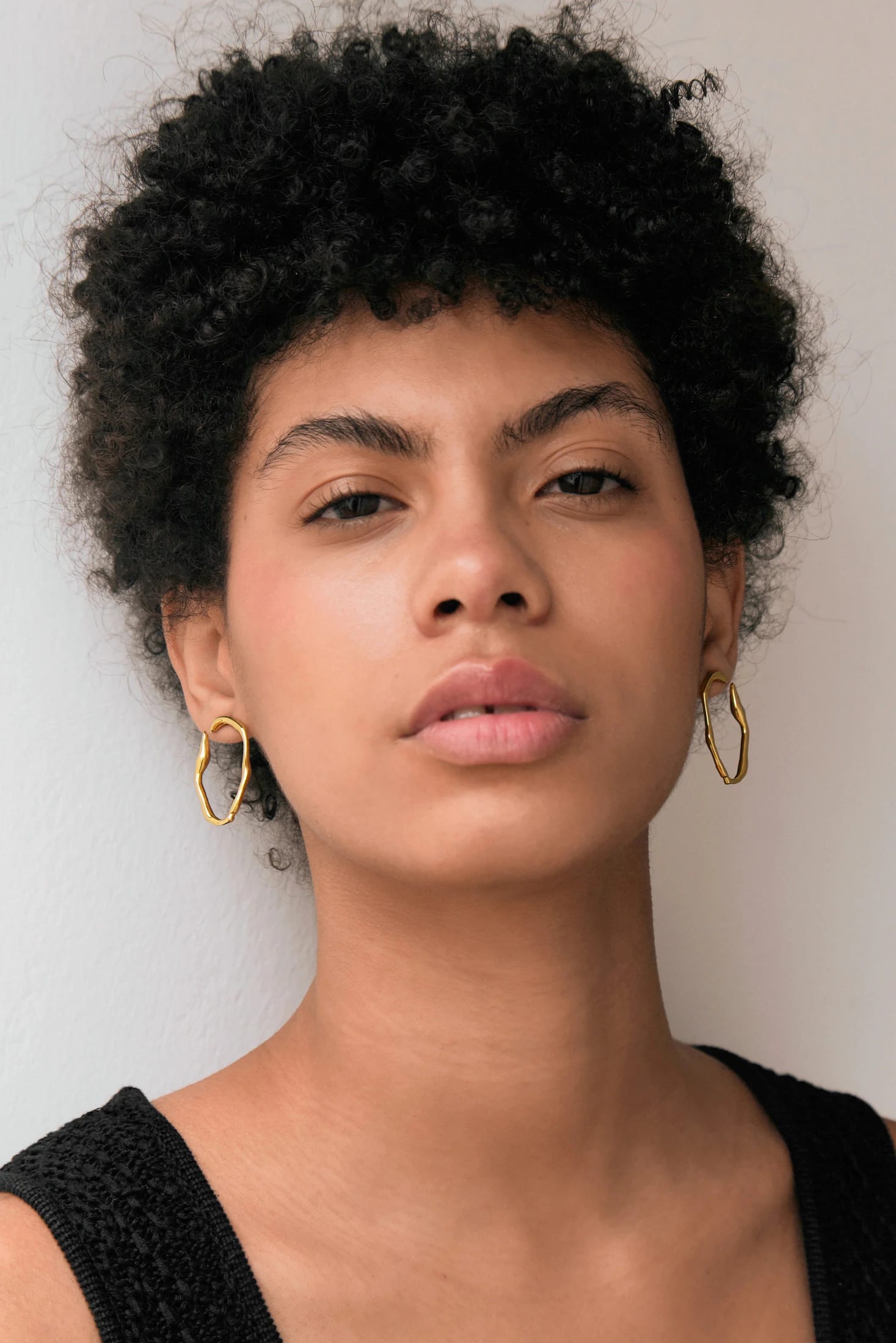 ORGANIC GOLDEN EARRINGS - imagen 1