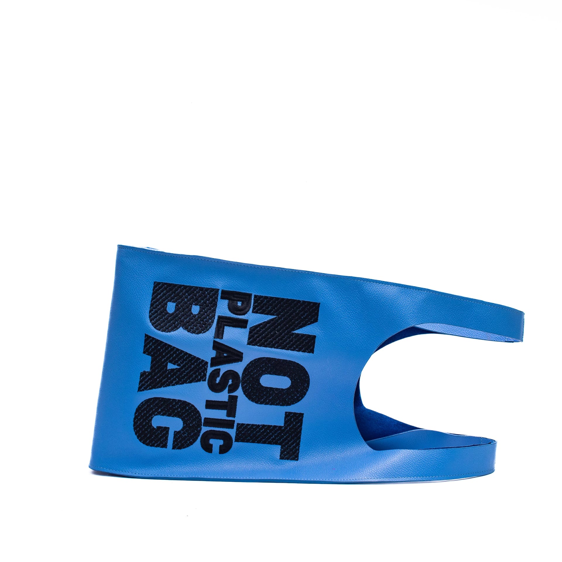 PLASTIC BAG MIDI - azul CERULEO x bordado negro - imagen 4