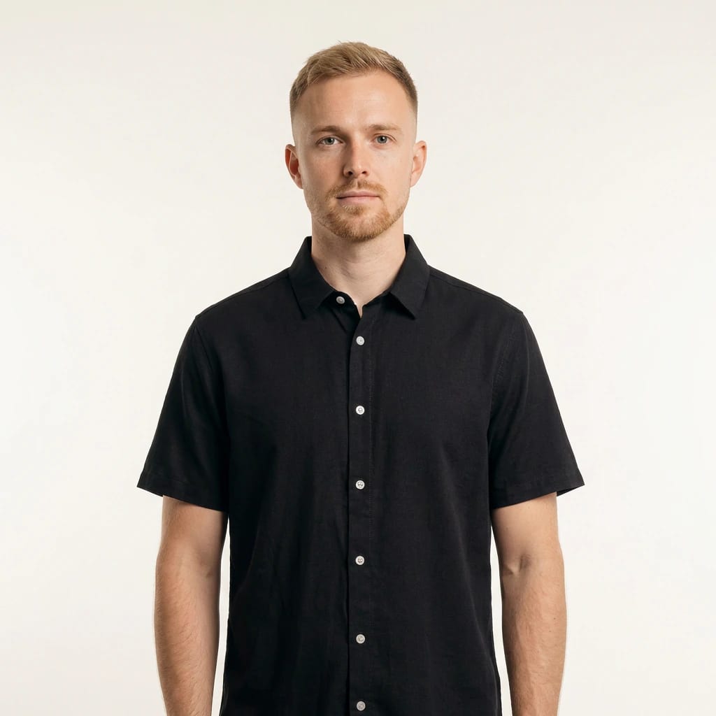 Camisa Cuello Clasico Negra JO011 - imagen 1