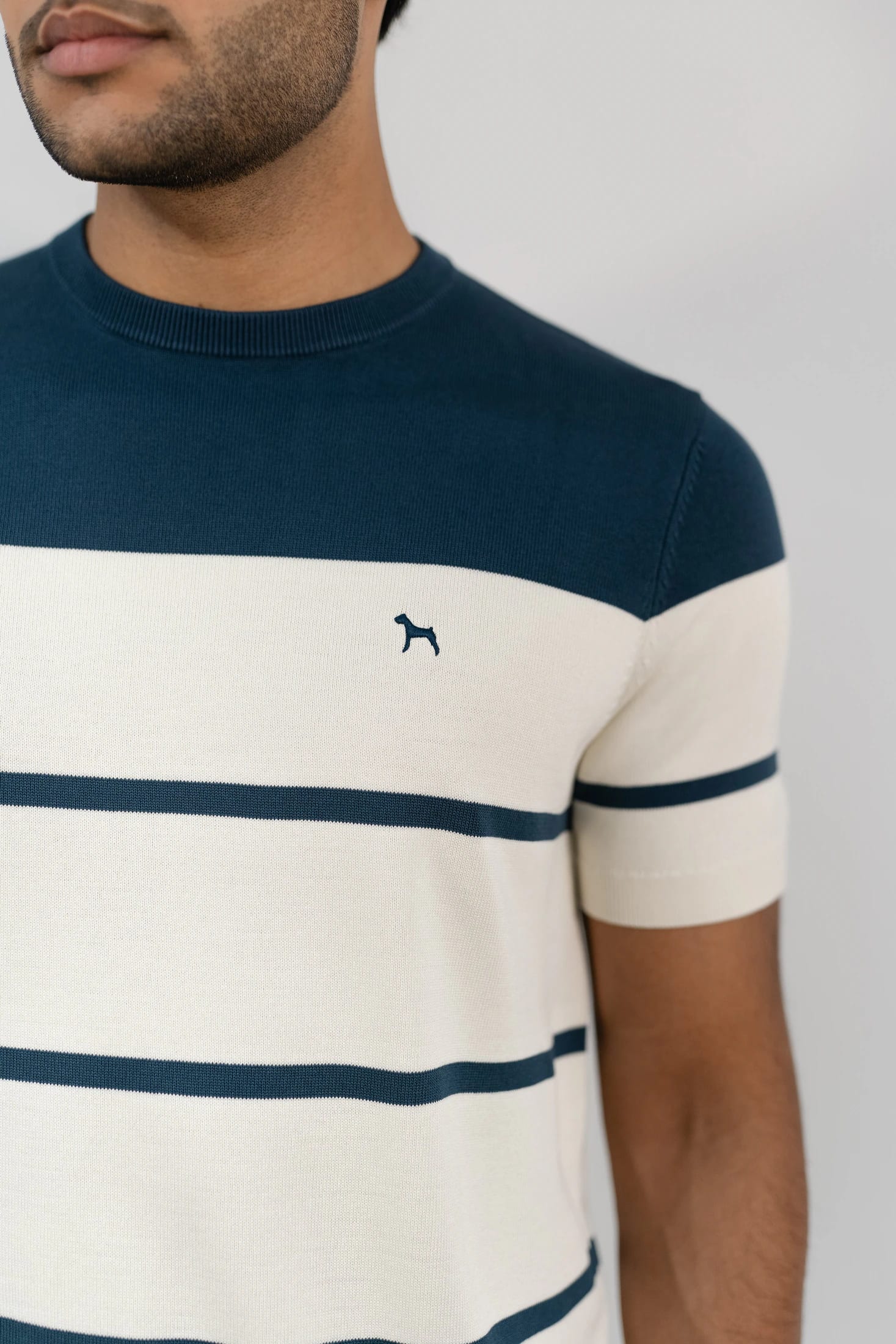 Suéter Fashion Azul Petróleo/Crema - imagen 2