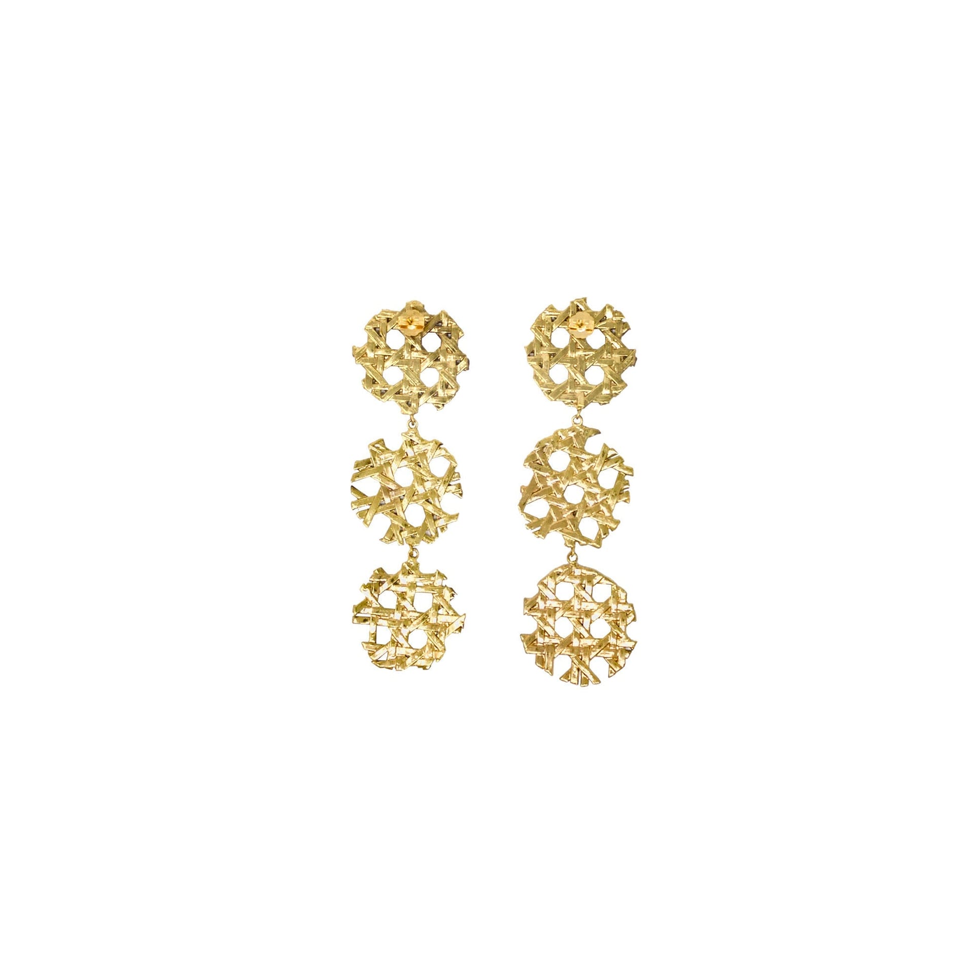 Aretes Mimbre 3 Círculos - imagen 3