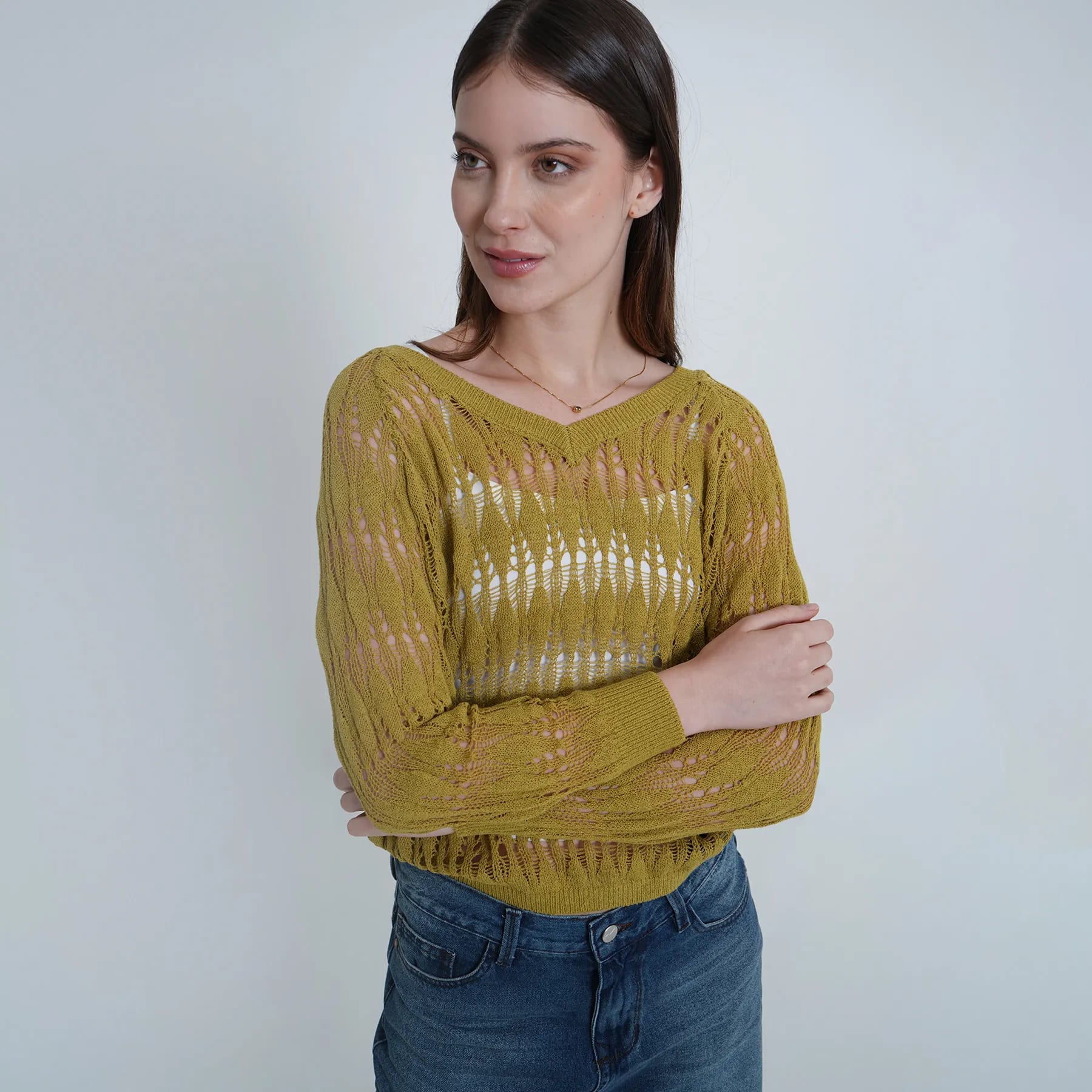 Sweater Cuello V Manga Larga - imagen 4