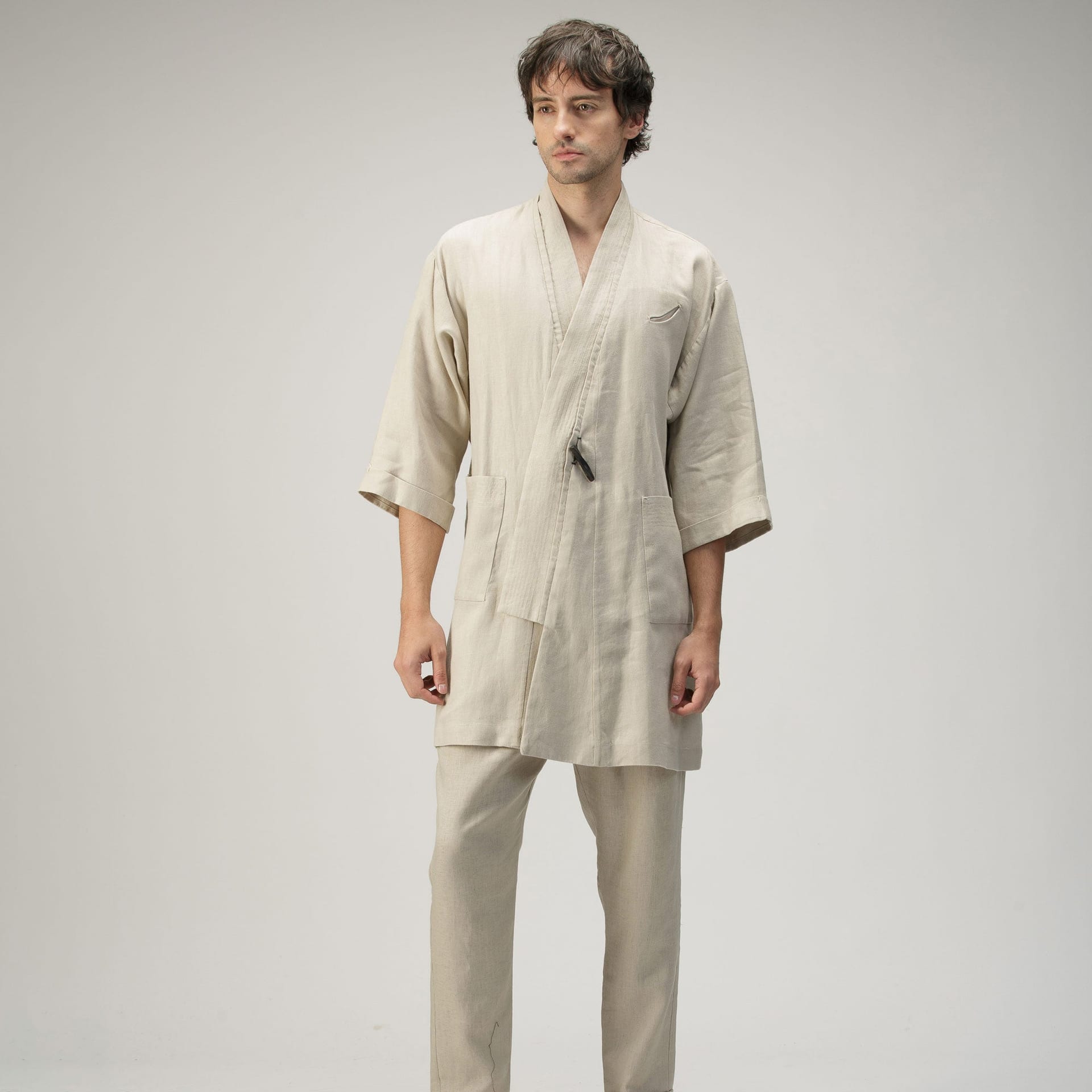 Kimono Cruzado - Natural - imagen 2