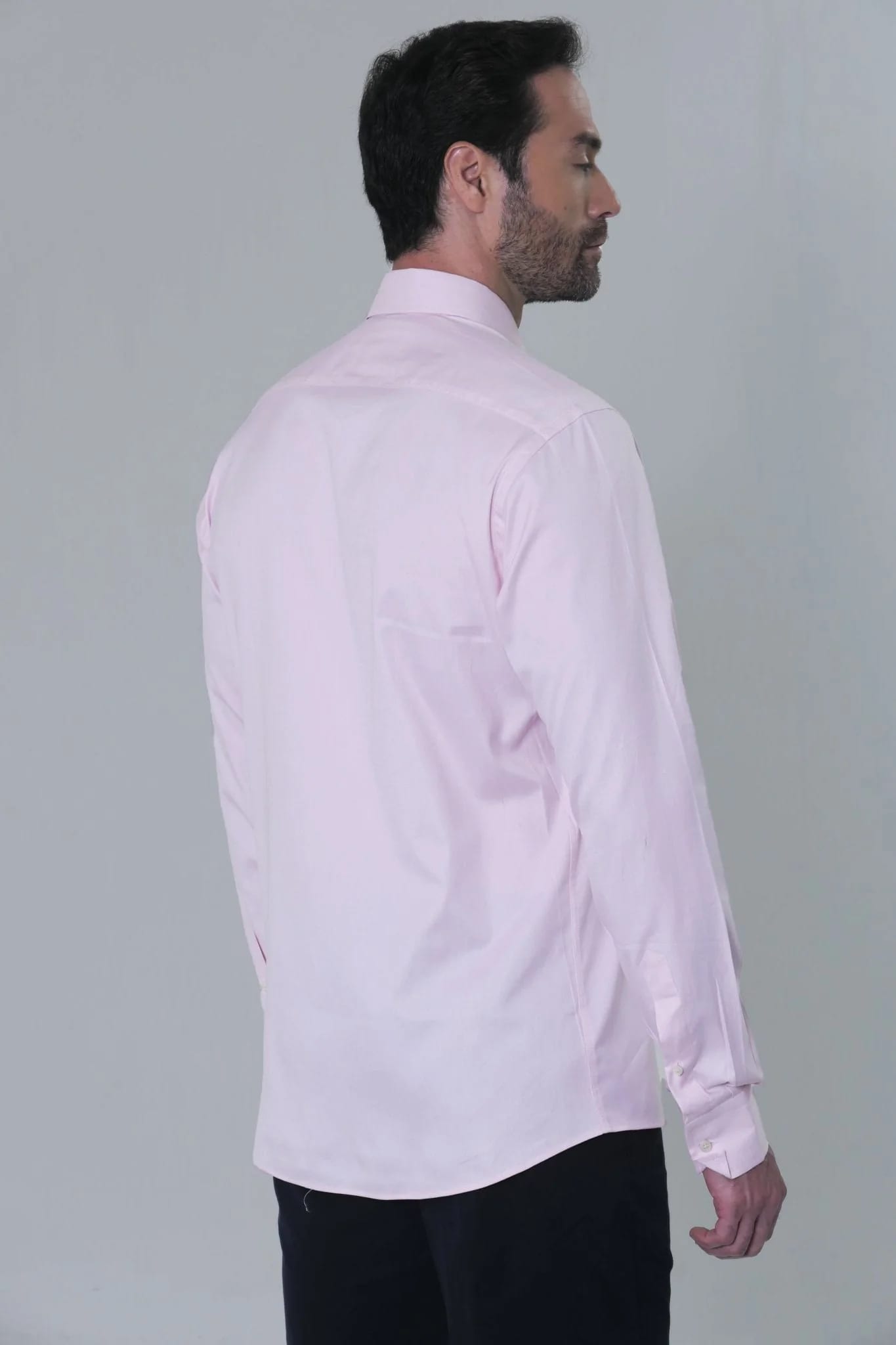 Camisa Algodón Manga Larga Napolitano Hombre Rosado Prive - imagen 3