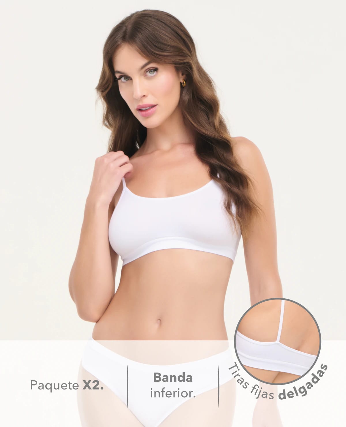 Top Seamless | Paquete X2 |Tiras Fijas - imagen 2