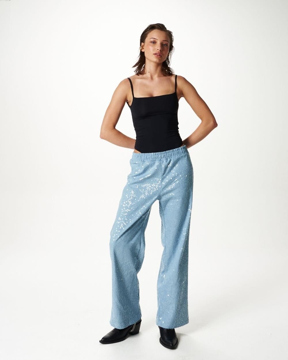DENIM GLITTER PANTS - imagen 5