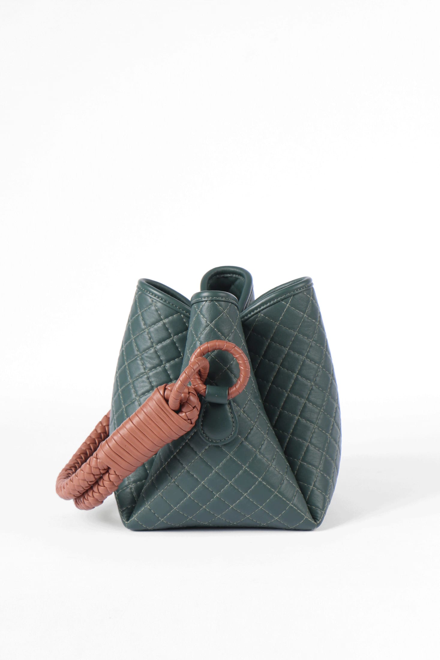 Tulip Mini Bucket Bag, Green & Brandy - imagen 2