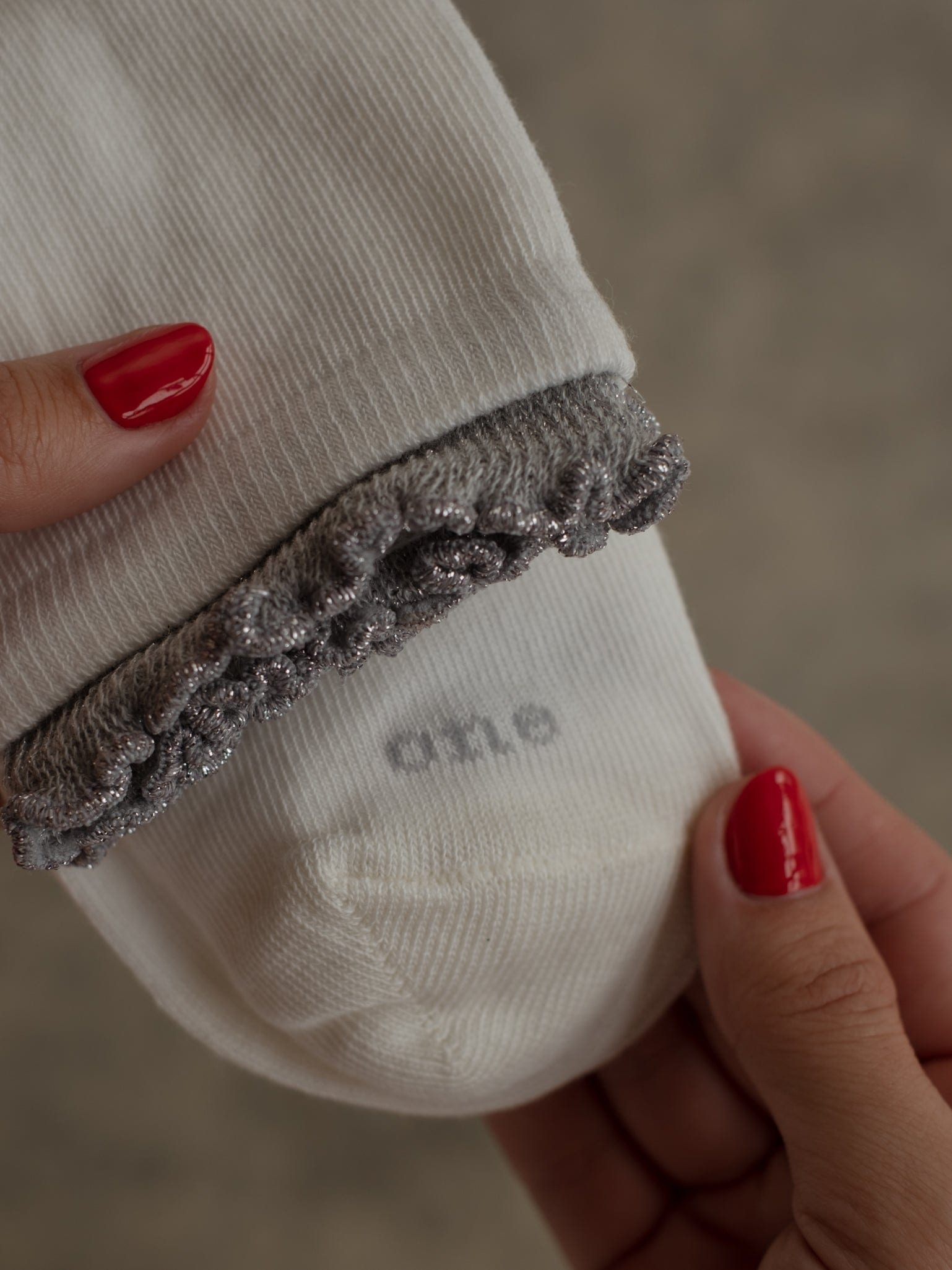 GIRLY LAYERING SOCKS - GRAY ON WHITE - imagen 8