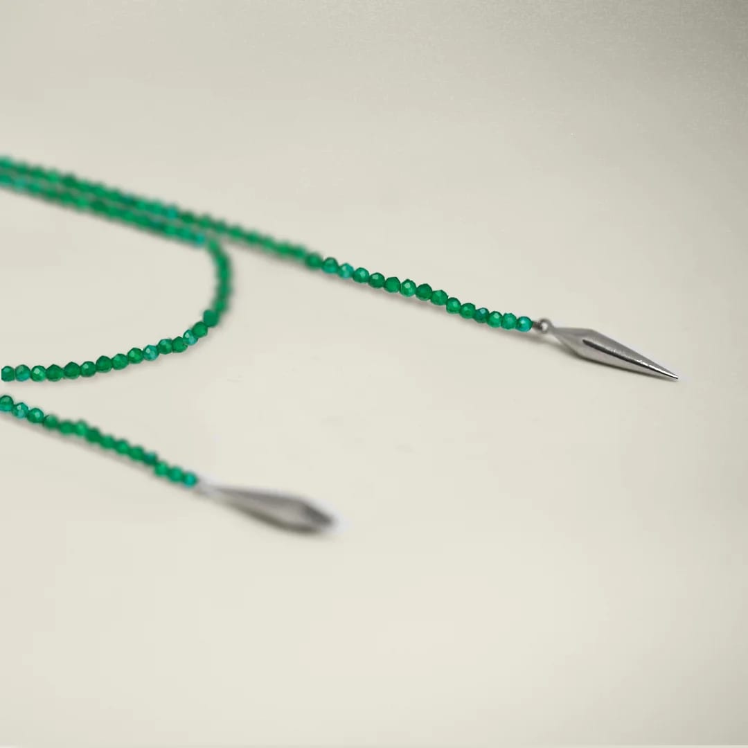 Dua Necklace Green Agate Silver - imagen 1