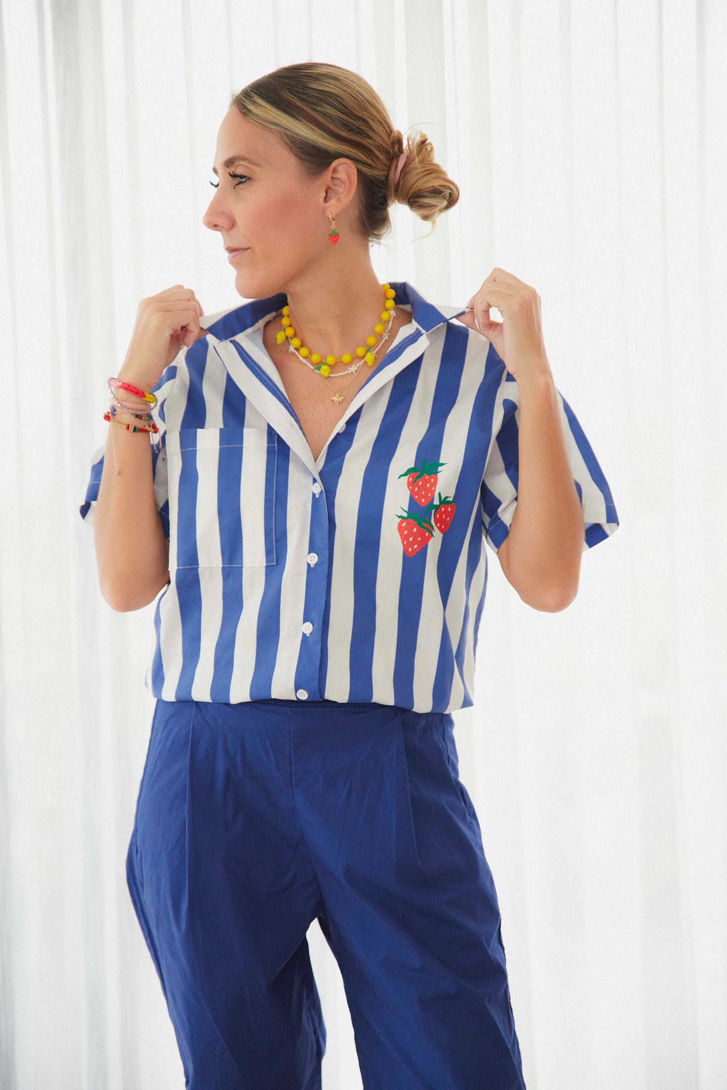 Camisera Fresas Rayadas Adulto - imagen 5