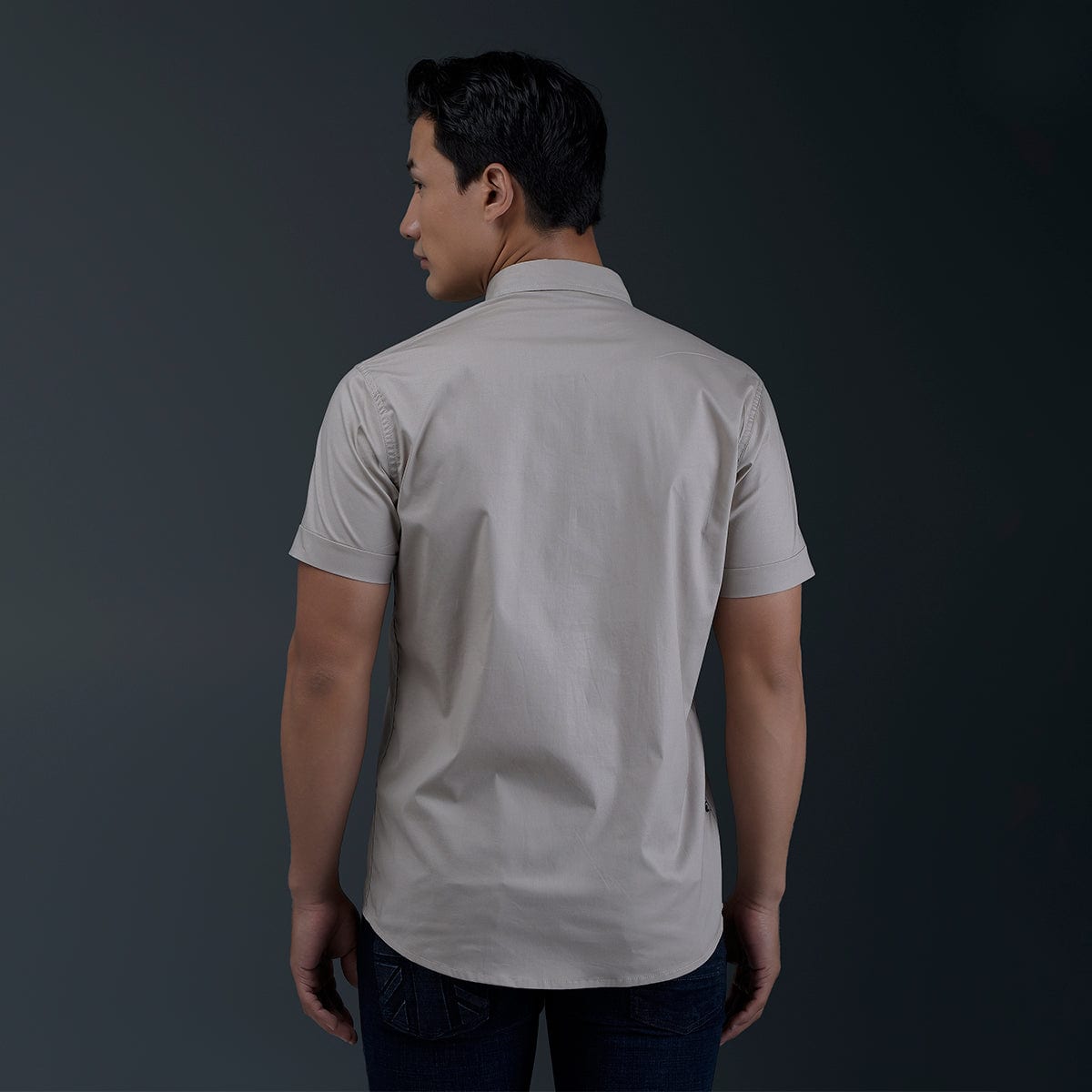 Camisa Beige Manga Corta - imagen 2