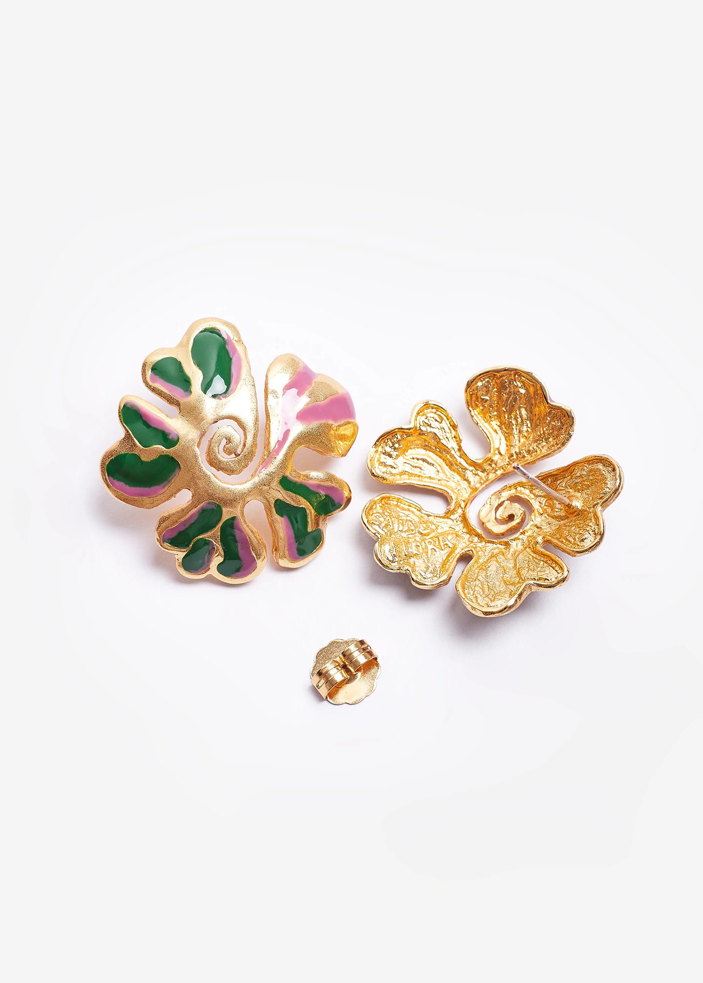 Aretes Aurora Espiral Verde - imagen 3