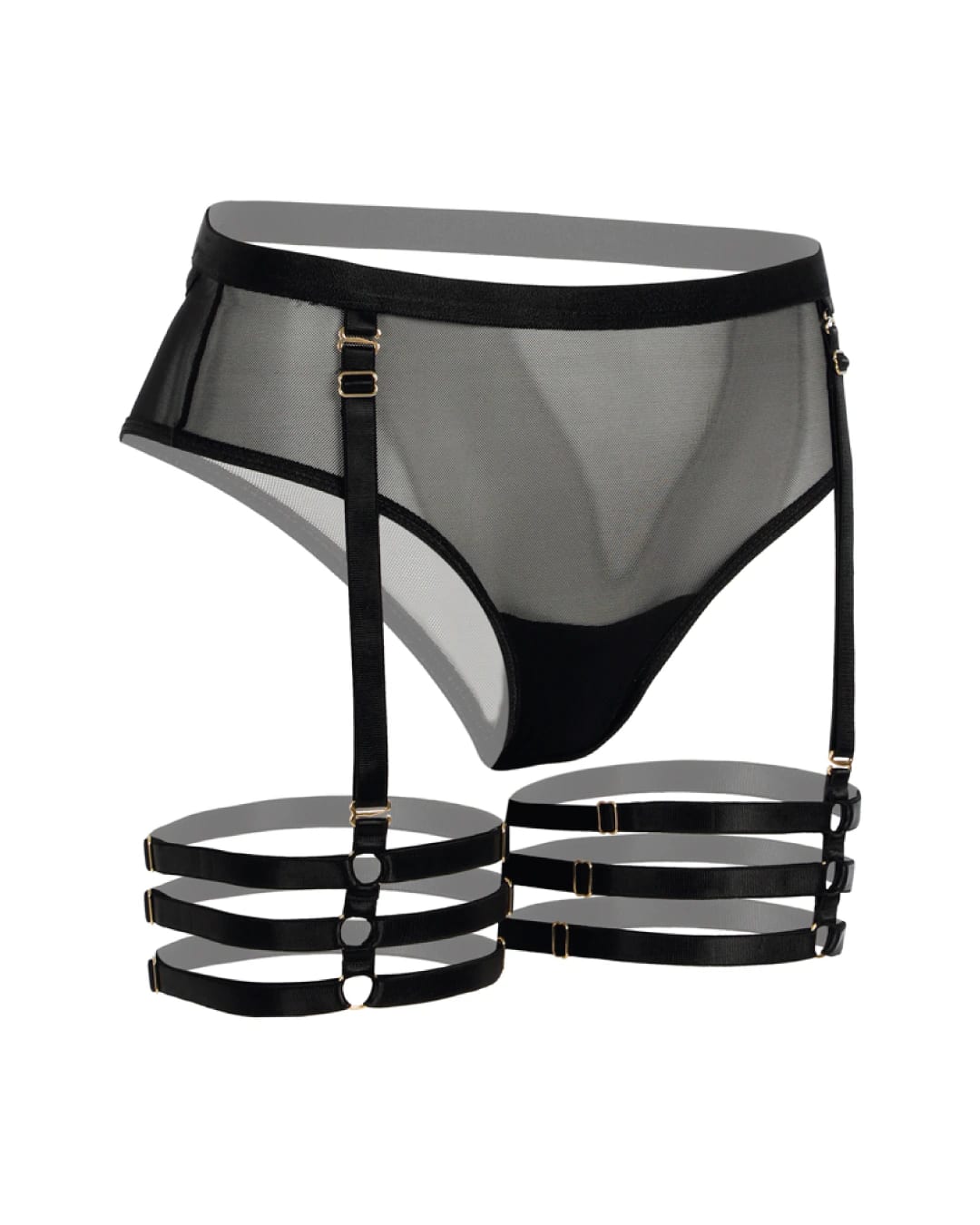 Panty alto con ligueros - SO SEXY NEGRO Tallas: S-L-XL - imagen 4