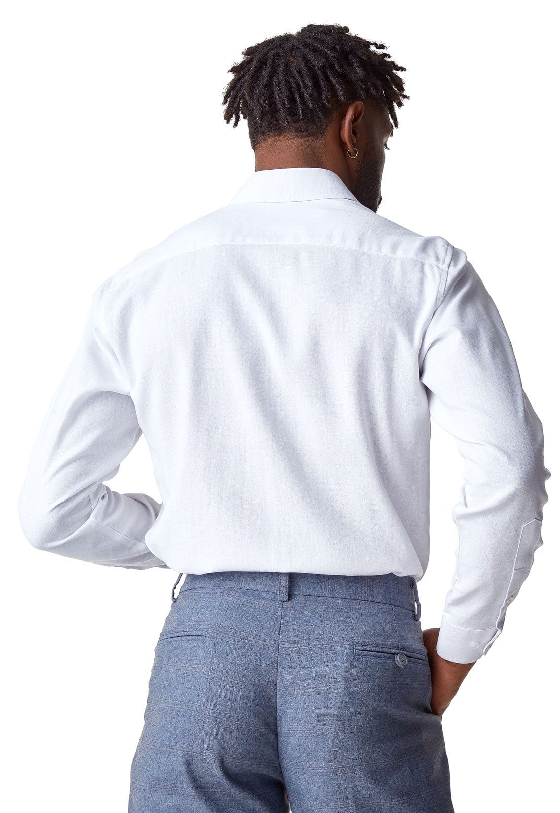 Guayabera blanca manga larga con alforzas - imagen 2