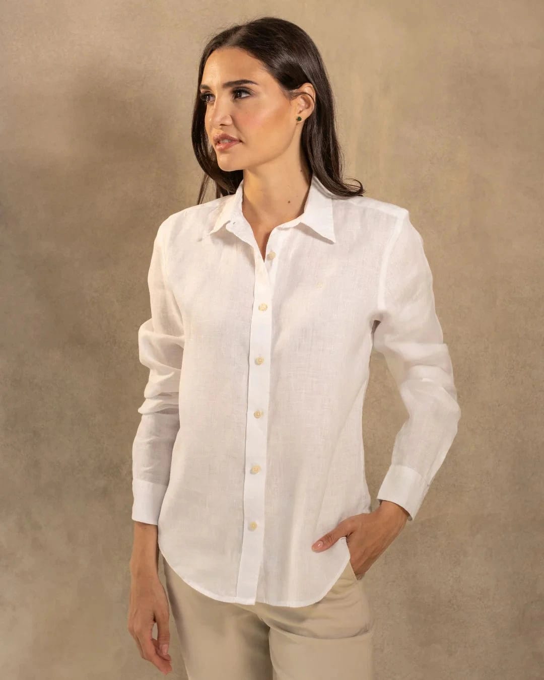 Camisa Lino De Mujer Blanco - imagen 4
