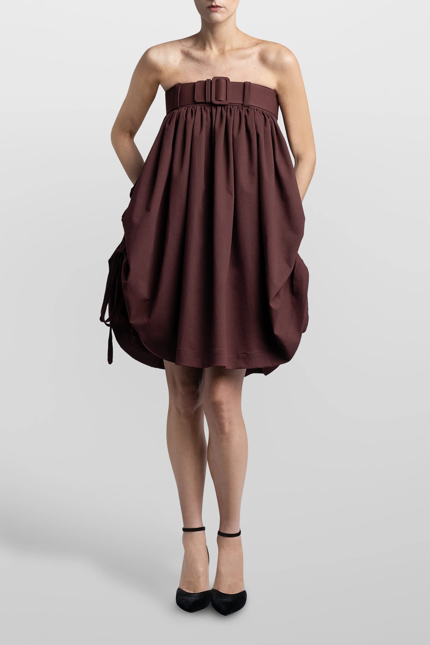MINI DRESS DRIL CON CINTURÓN - imagen 2