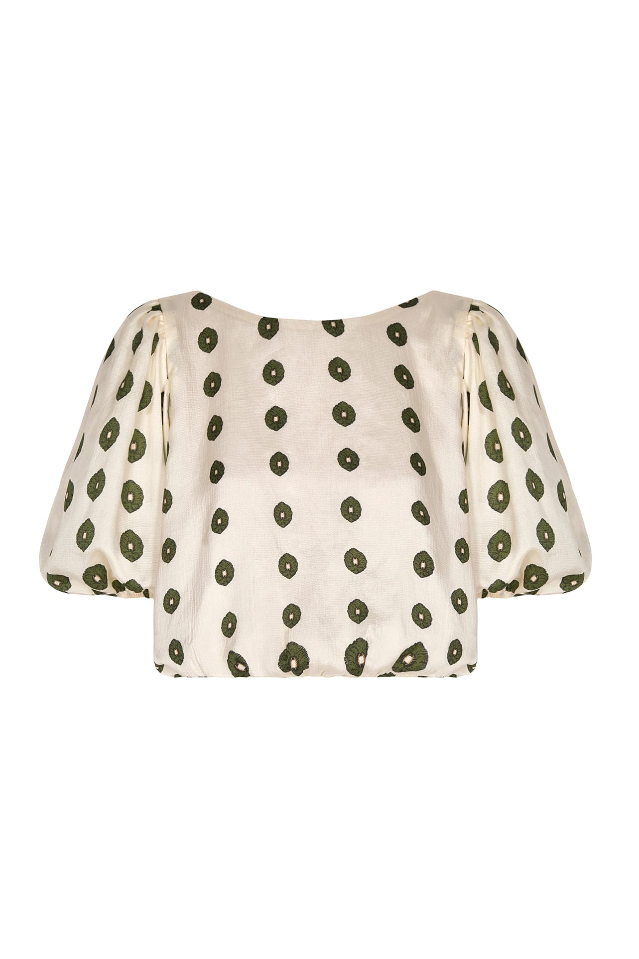 Guayacan Silk Martellato Blouse / Ivory Green Chintz - imagen 1