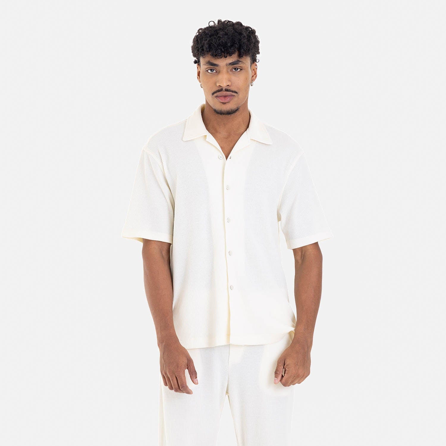 Relaxed Short Sleeve Shirt Ivory - imagen 5