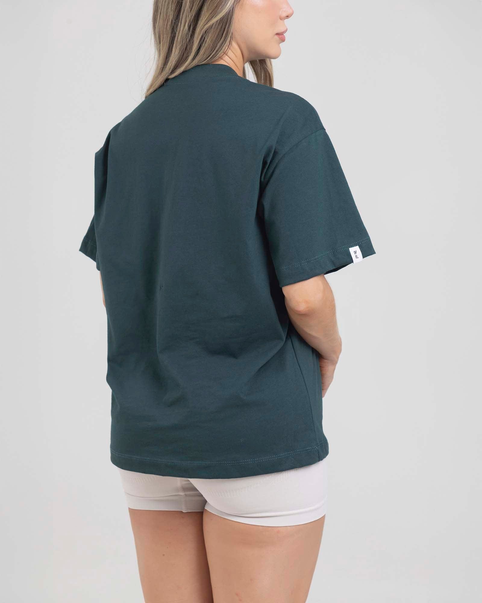 Camiseta oversize tropi vibes verde esmeralda FIBER - imagen 2