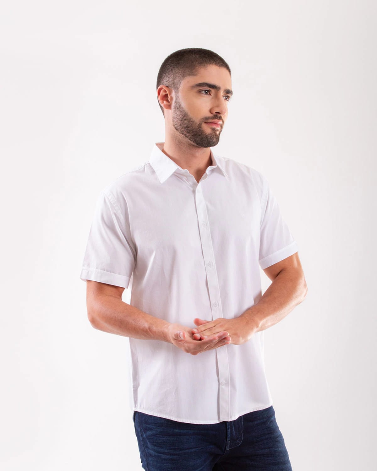 Camisa blanca manga corta para hombre - imagen 84