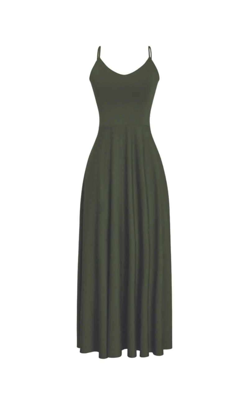 VESTIDO LARGO SPICE VERDE MILITAR - imagen 1