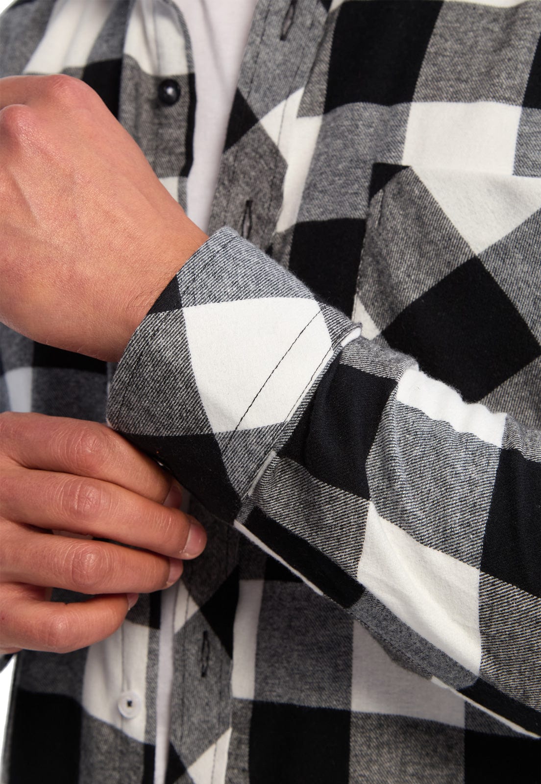 Camisa leñadora blanco con negro - imagen 6