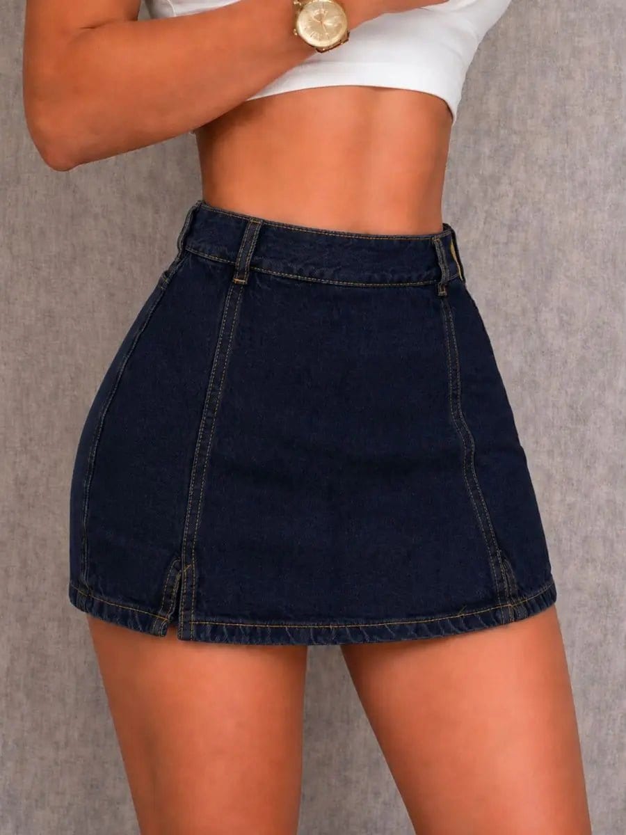 Falda Short Jean Camelia Oscuro ￼ - imagen 2