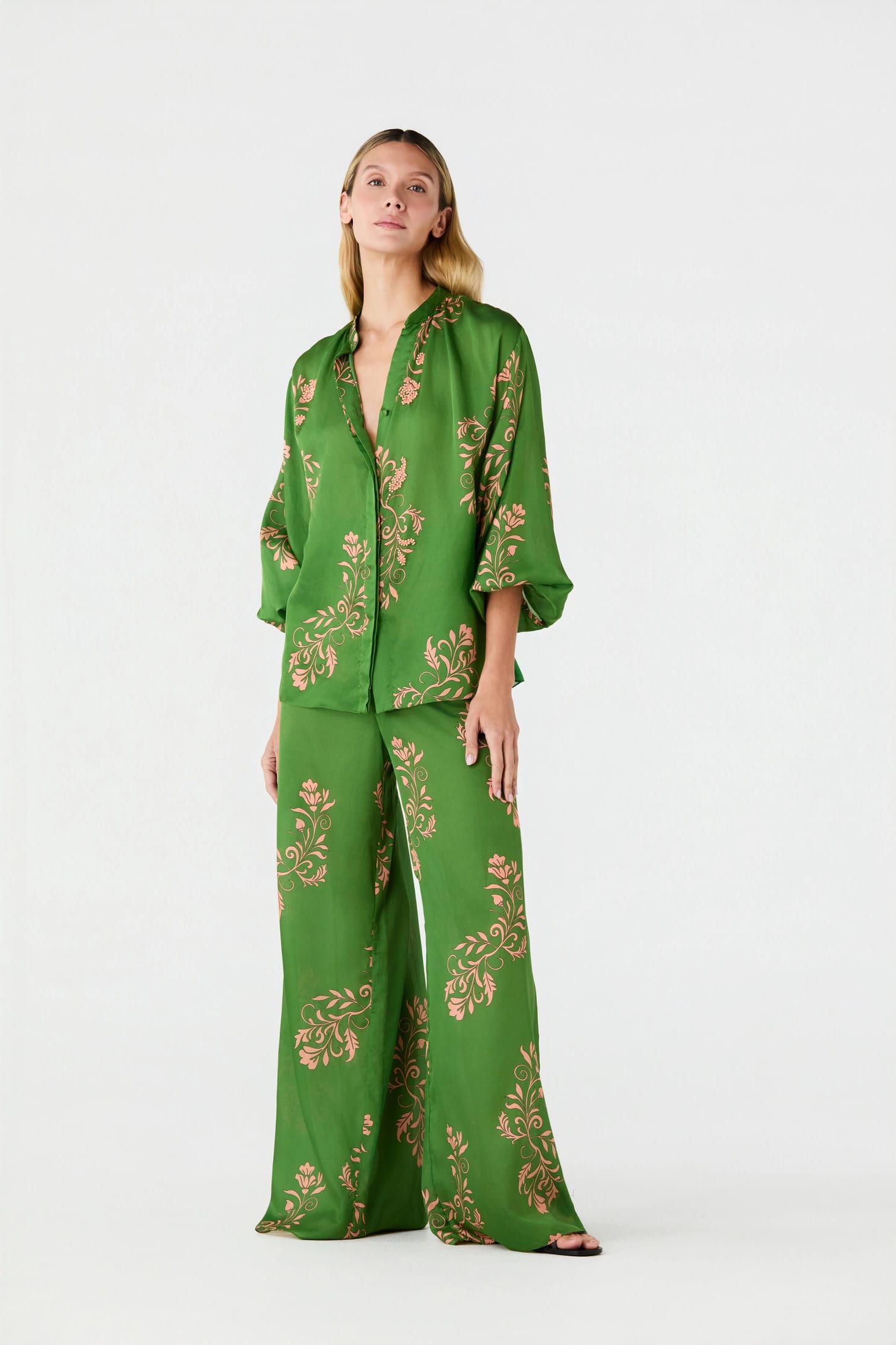 Don Simon Cotton Silk Shirt / Green Buganvilias - imagen 2