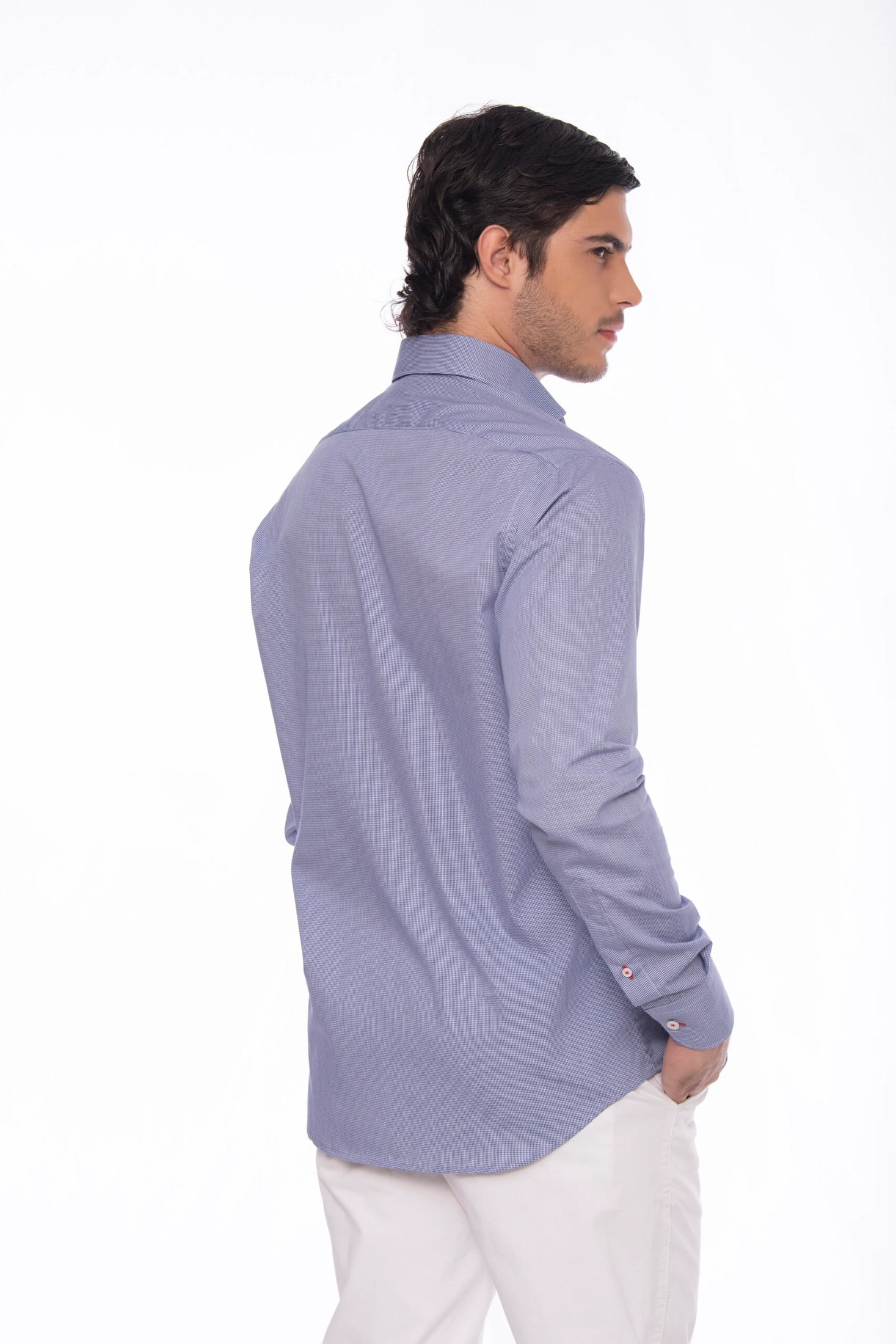 Camisa Algodón Azul Cuadros - imagen 3